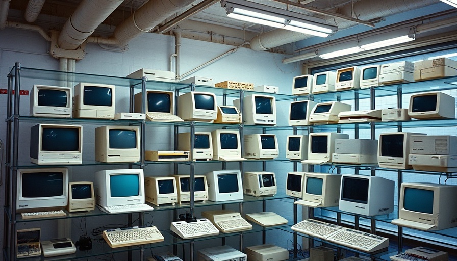 Vintage Macintosh computers display highlighting Apple design evolution.