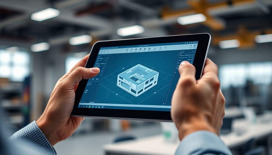 Industrial design software displayed on tablet showcasing software value in industrial companies.