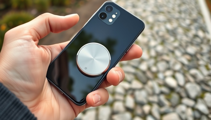 AI assistant voice recorder on smartphone in hand, outdoor setting