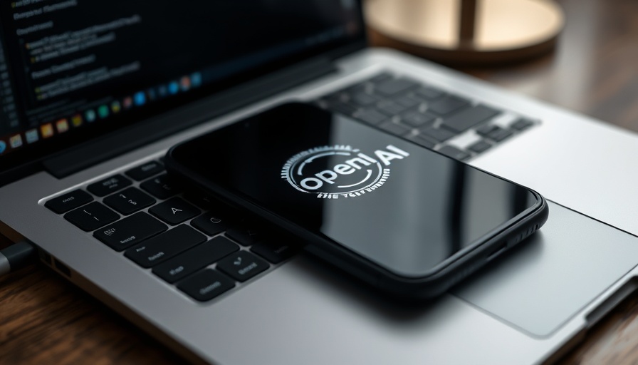 OpenAI logo on phone in a modern workspace, representing OpenAI social network.