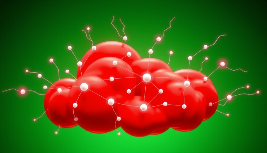 Stylized cloud with nodes and lightning symbolizing AI business solutions.