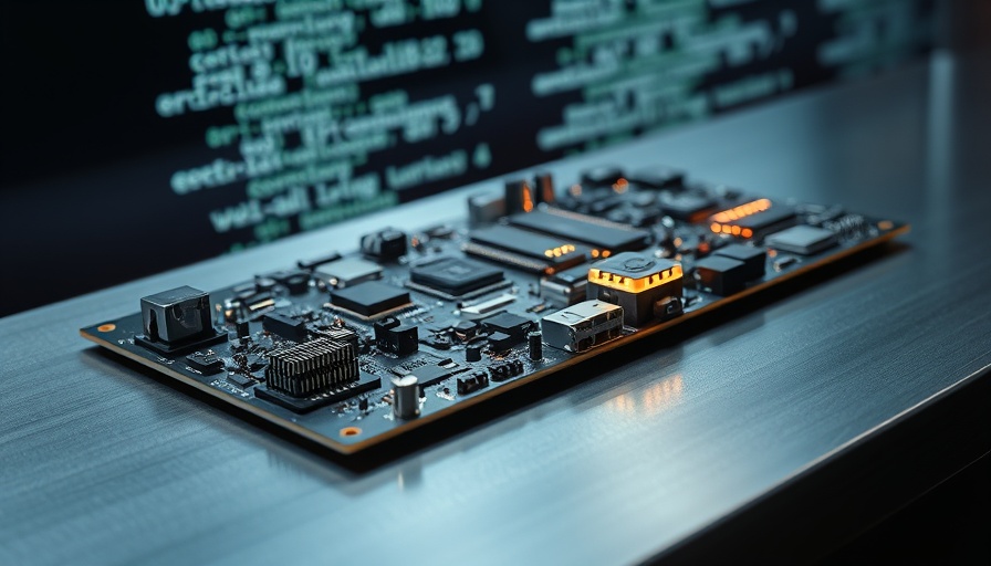 Advanced vehicle autonomy chips displayed on circuit board.