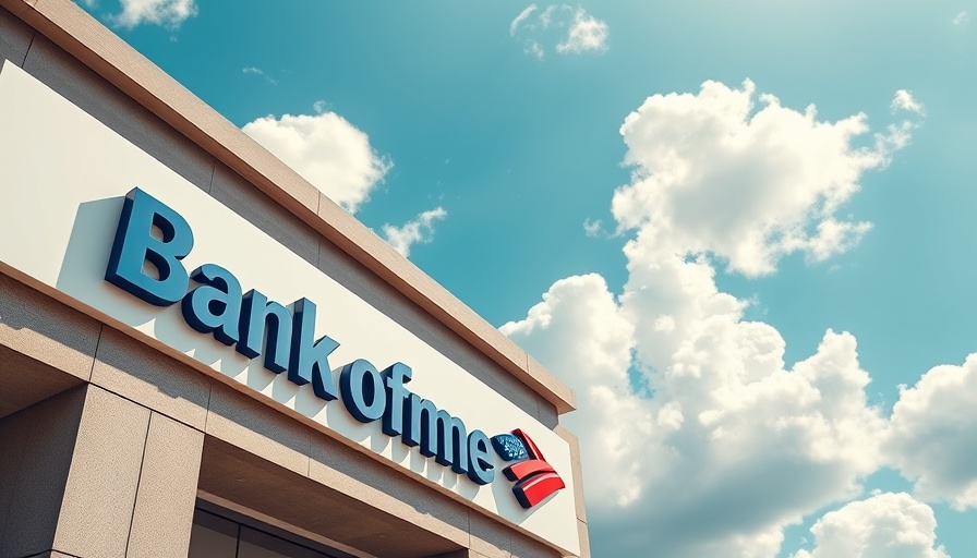 Bank of America sign with blue sky and clouds.
