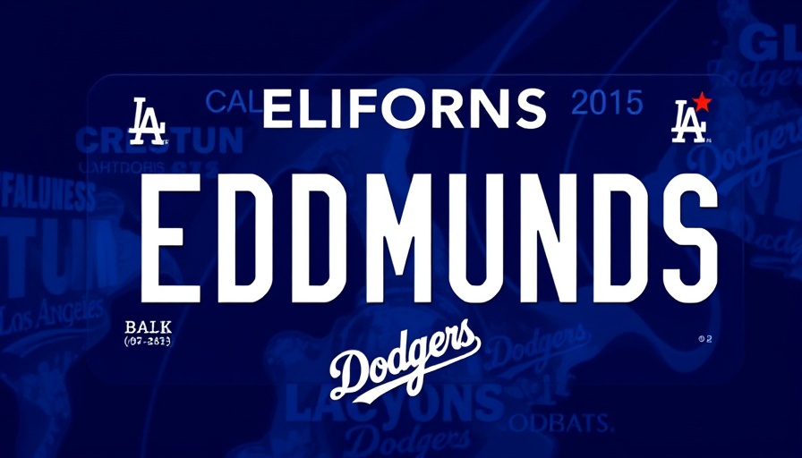 Edmunds advertising campaign image with Dodgers branding.