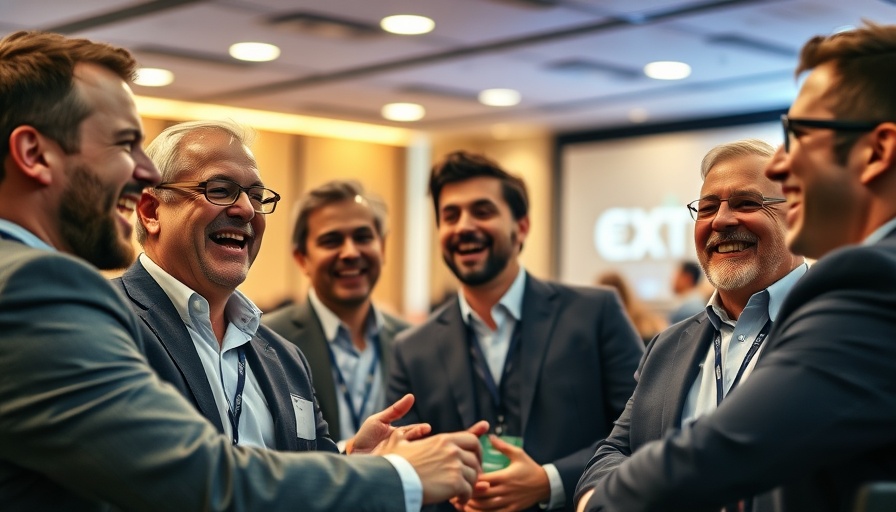 Businessmen at conference discussing used car financing rates.