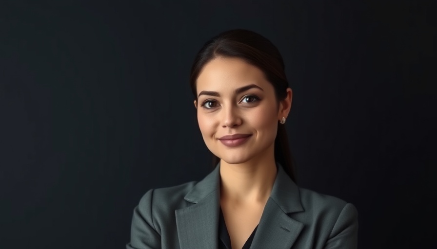 Confident businesswoman in formal attire for product-led growth marketing.