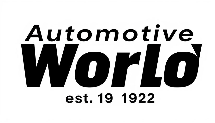 Bold logo of Automotive World est. 1992, black text on white background