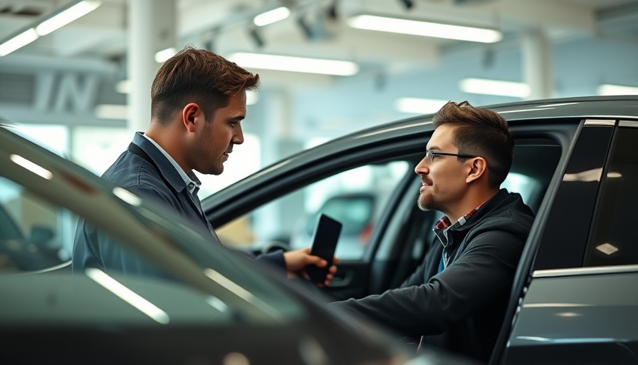 Dealer enhancing customer communication in car dealership showroom