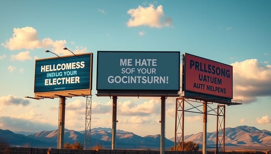 Coachella OOH campaigns featuring diverse billboards against a mountain backdrop.