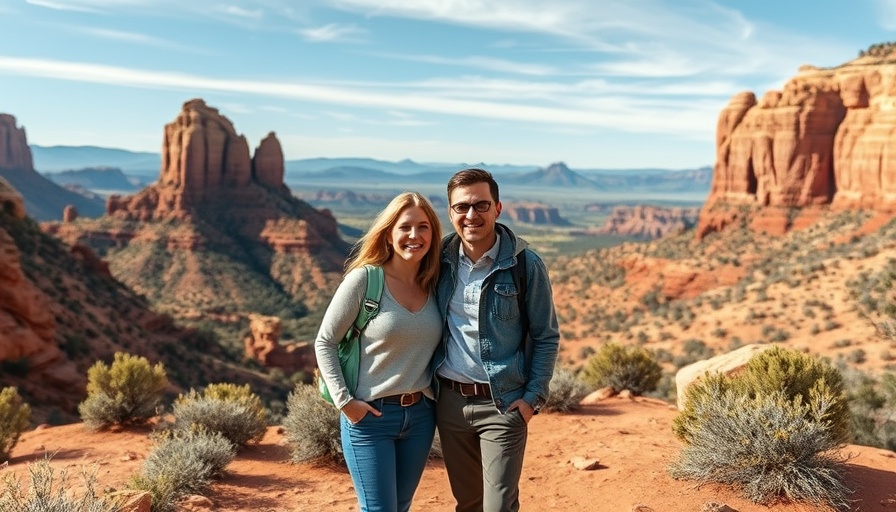 Friends hiking on beginner-friendly trail in Sedona with red rocks.