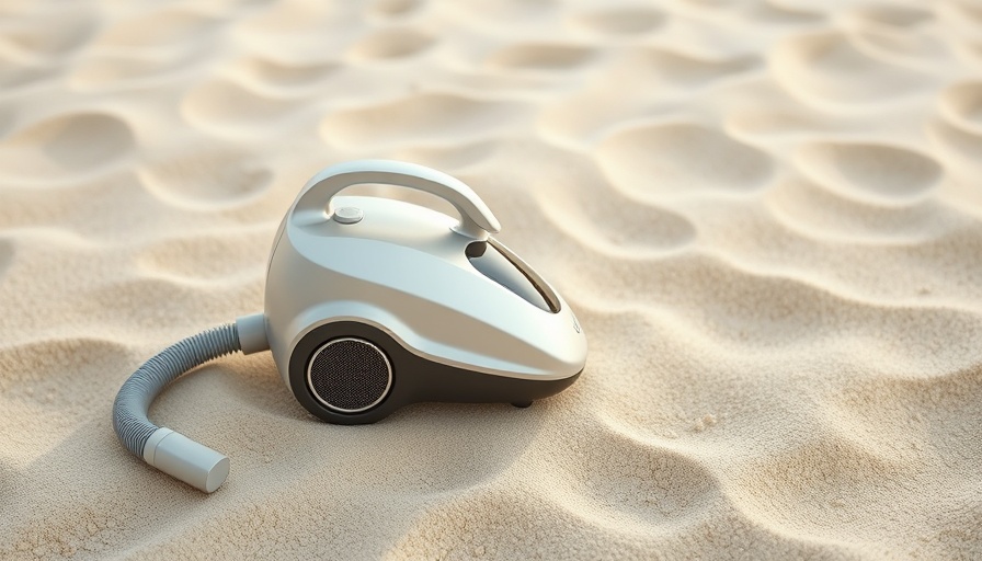 Compact Worx Cube Vacuum on textured sandy background