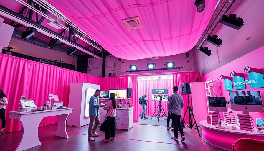 Experiential marketing in skincare setup with pink photo booth.