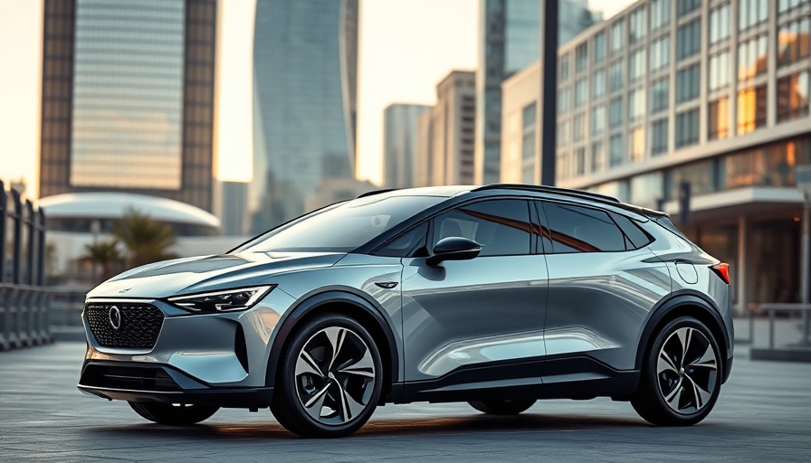 VinFast electric vehicle in urban setting; sleek and modern design.