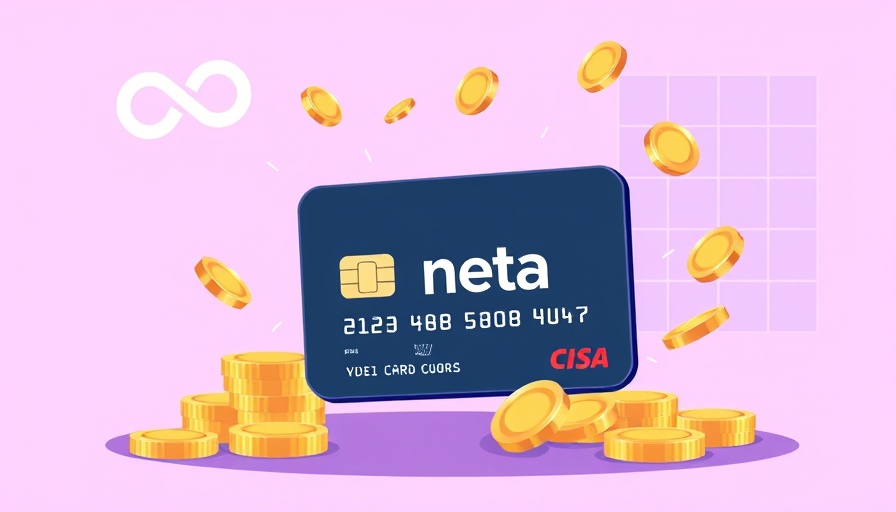 Digital representation of retail media budgets with Meta card and icons.