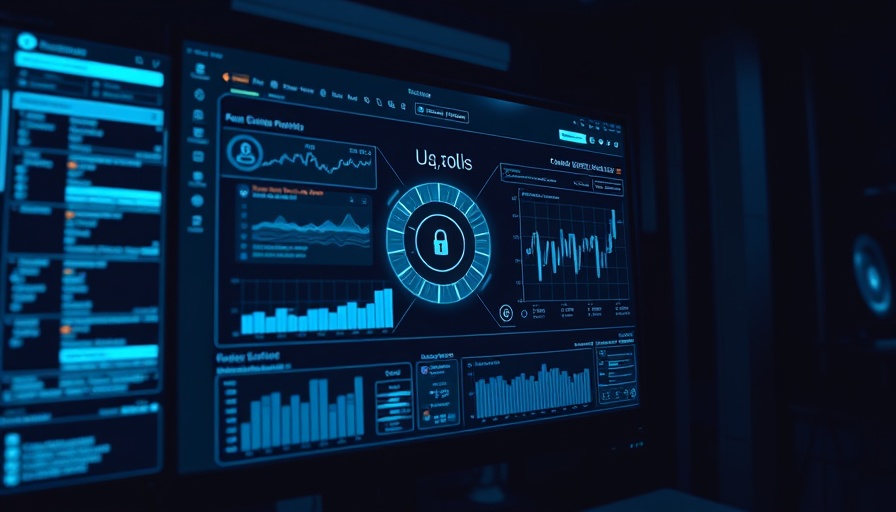 Futuristic automotive cybersecurity dashboard with data analysis.