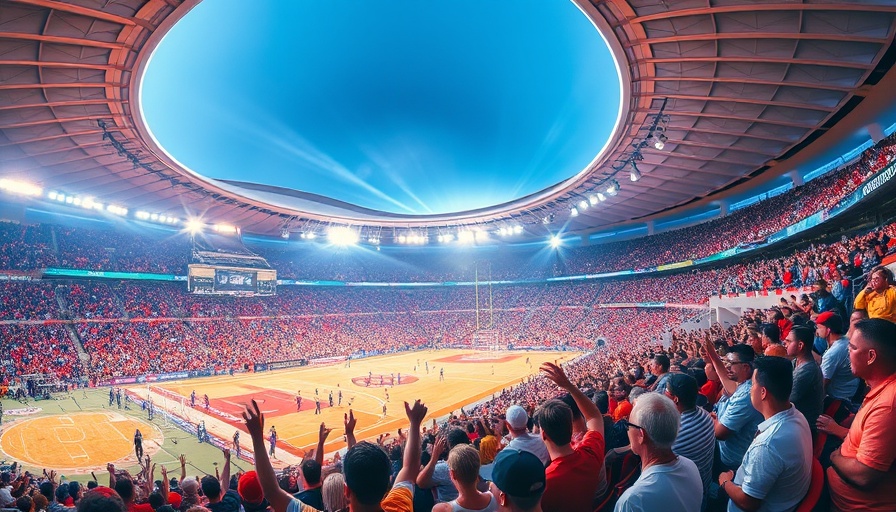 Immersive sports experience with cheering fans in stadium.