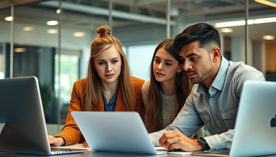 Collaborative team working in a modern office, highlighting gender dynamics in tech.