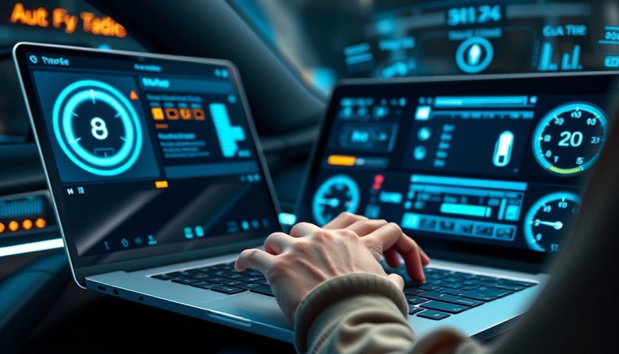 User interacting with online service dashboard in auto industry.