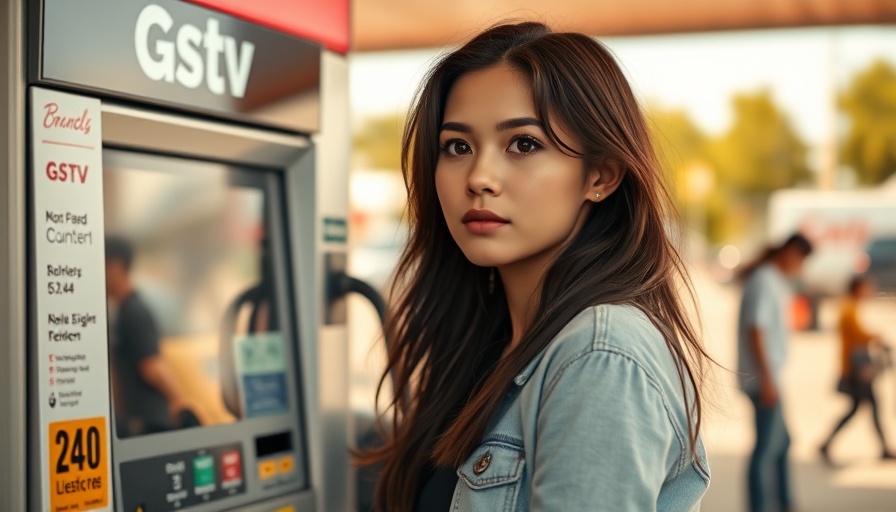 Young woman at gas pump with GSTV screen, MidOcean Partners GSTV acquisition