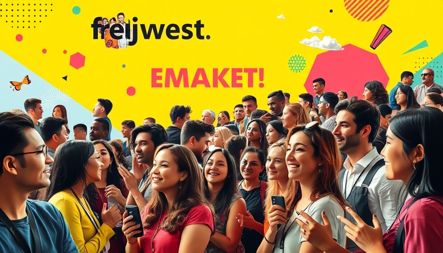 Colorful collage at experiential marketing events.