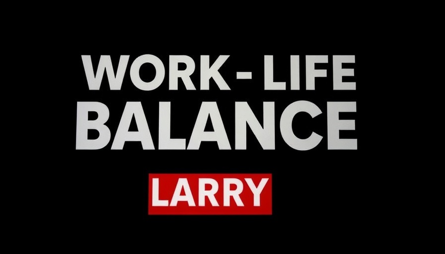 Work-life balance concept with bold text on black background.