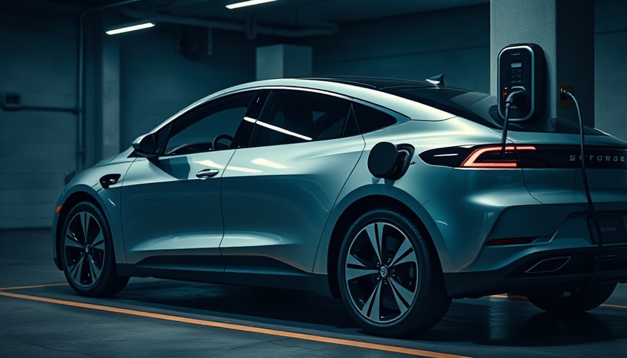 Electric car charging in a garage, Auto F and I