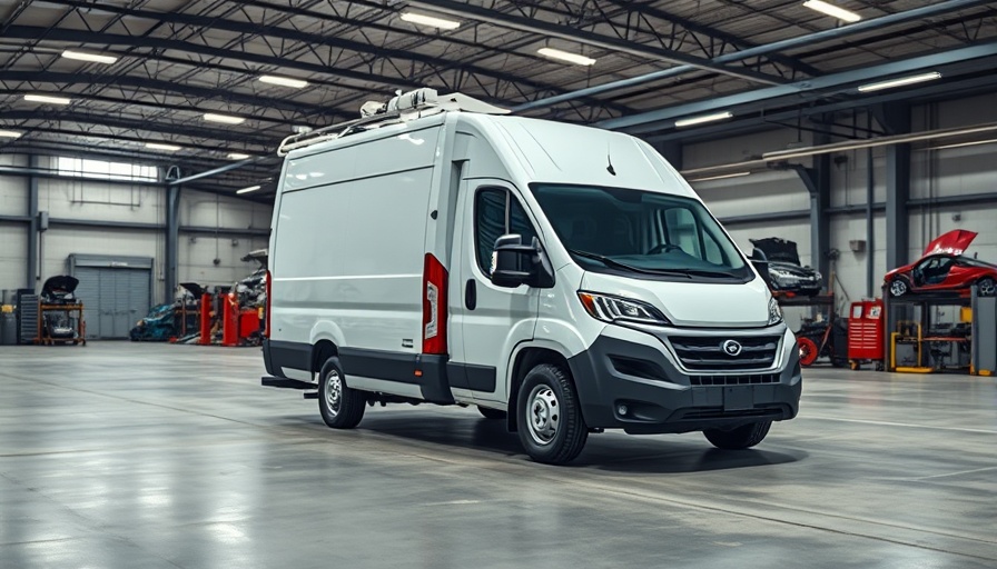 Mobile service van in a garage featuring Spiffy Digital Servicing Platform.