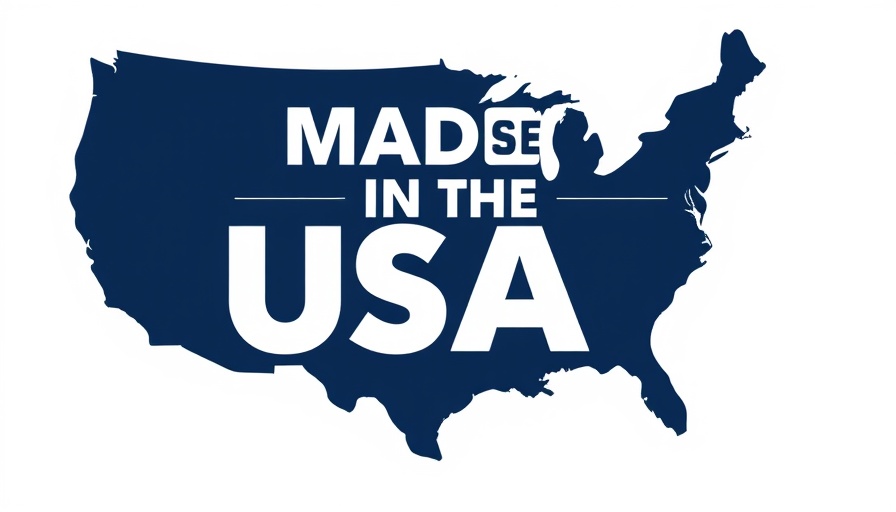 Patriotic USA map graphic with Made in the USA claims