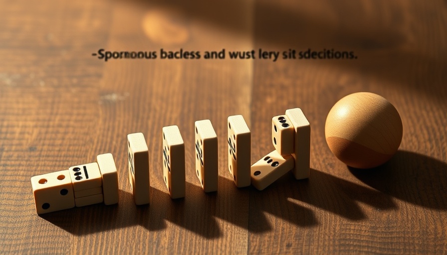 Domino setup illustrating spontaneous impulses in leadership.