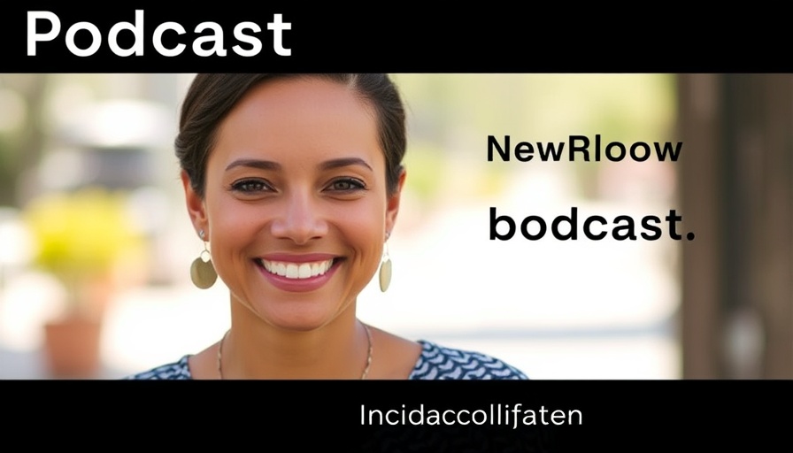 Podcast advertisement with smiling woman and GTM logo, discussing AI messaging failures.