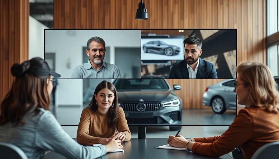 Discussion on AI tools in the automotive industry in a virtual meeting.