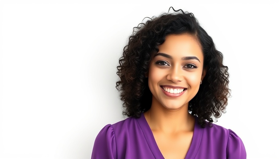Smiling woman in purple blouse against plain background, Hawaii Reporter Moving to Oregon Fox Station