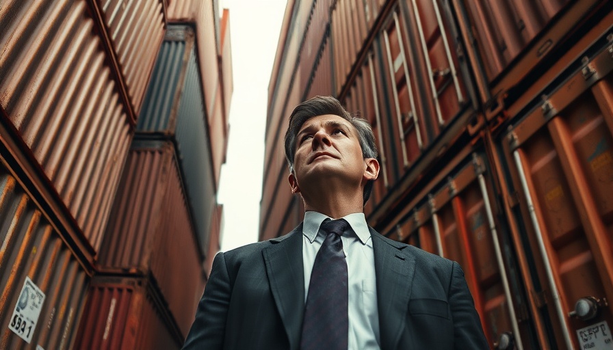 Businessman analyzing shipping challenges, strategies for brands during tariff pressures.