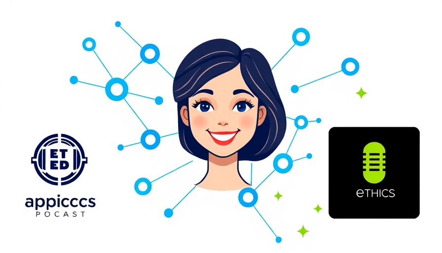 AI and Co-Design Ethics podcast graphic with nodes and lines.