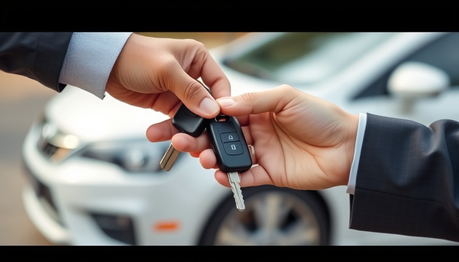 Hands exchanging car keys symbolizing personalization in automotive sales.