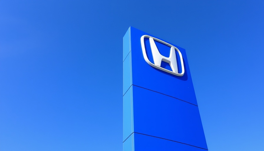 Tall Honda sign against clear sky for Sales Circle of Excellence Award