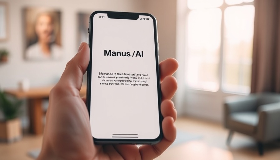 Hand holding smartphone displaying Manus AI document