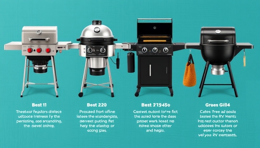 Best outdoor grills for RVers chart with four high-quality options.