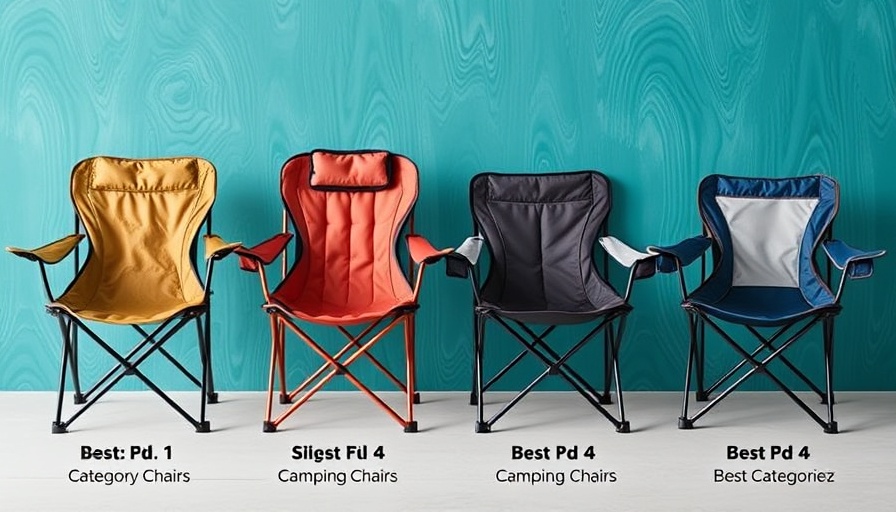Best collapsible camping chairs for RVing displayed with categories.