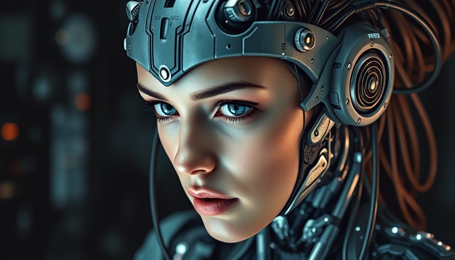AI-powered NLP in Conversational AI depicted by futuristic cyborg close-up.