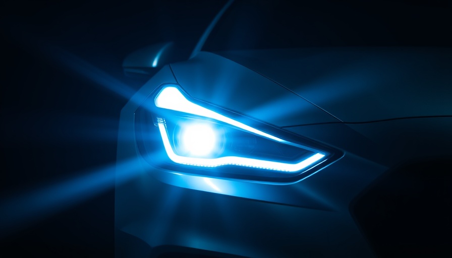 Sleek silver car headlight shining brightly, representing auto insurance payment processing.