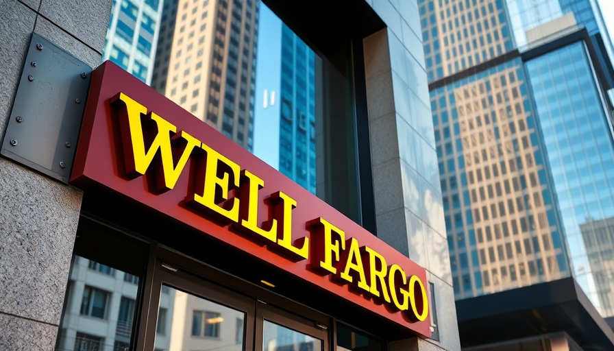 Wells Fargo building with prominent signage related to consent order resolution.