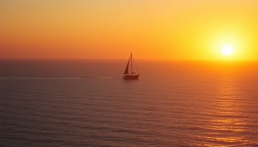 Serene sunset with sailboat on calm waters symbolizing Southern Europe scaleups growth.