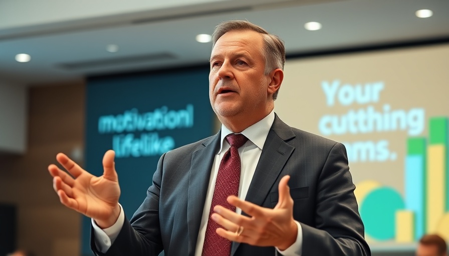 Corporate speaker discussing NXP stock slump leadership change at conference.