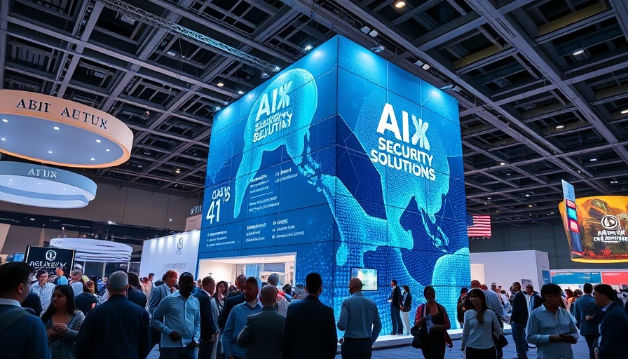 AI security solutions showcased at a tech exhibition booth.