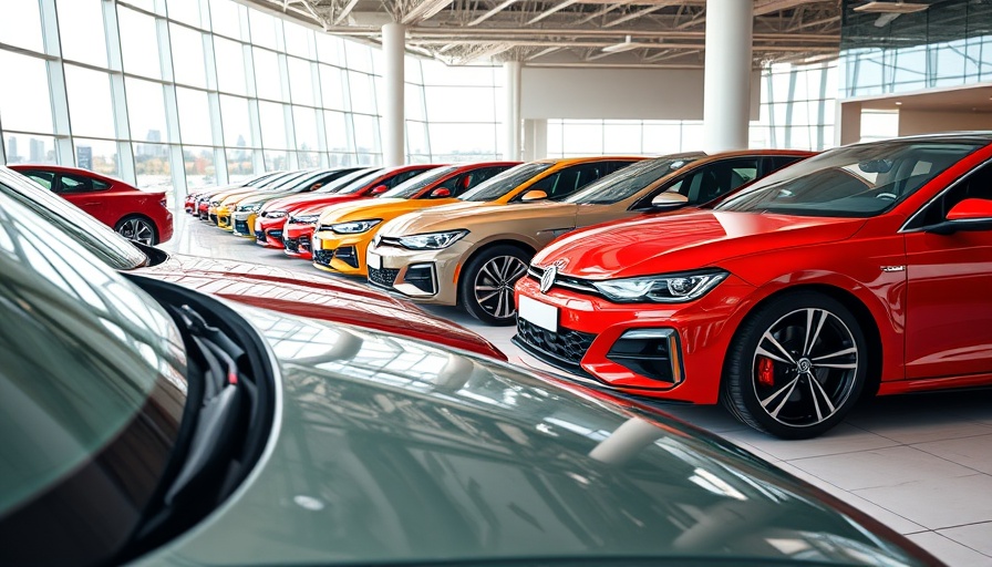 Showroom with new cars indicating projected rise in sales