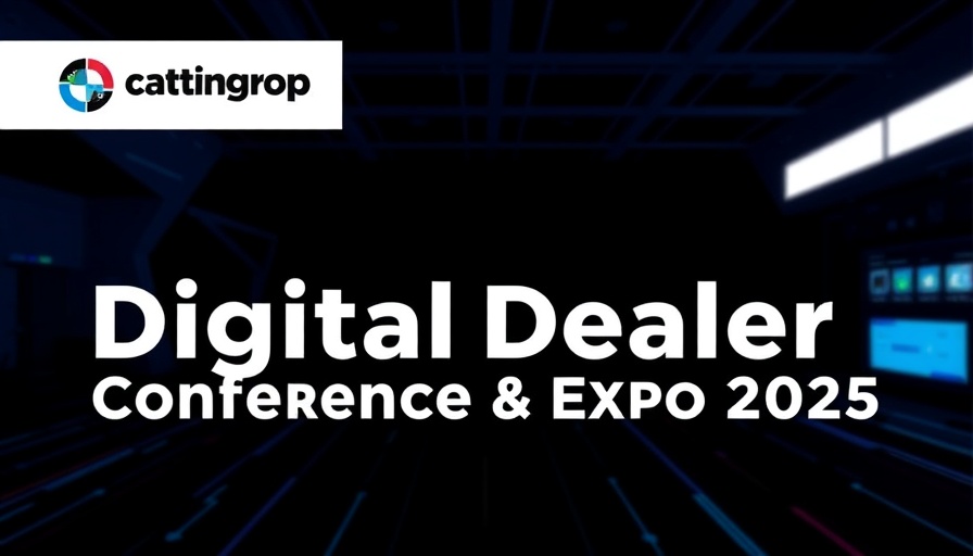 Digital Dealer Conference & Expo 2025 promotional graphic with event details.