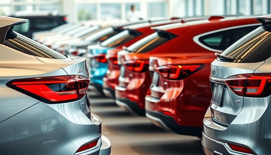 Colorful lineup for April new-vehicle sales at dealership.