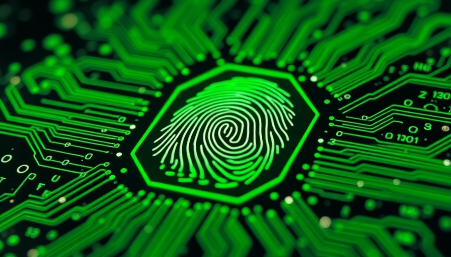 Futuristic digital fingerprint on circuit board. AI Readiness for Enterprises.