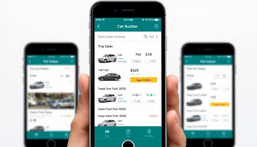 ADESA Clear digital auction app showcasing vehicle listings and bidding.